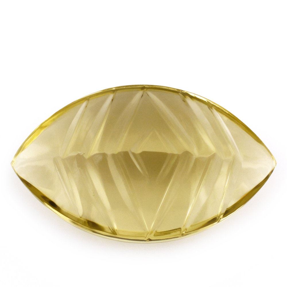 LEMON QUARTZ BUFFTOP CONCAVE BACK MARQUISE (GREEN GOLD) 20X12MM 8.80 Cts.