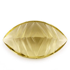 LEMON QUARTZ BUFFTOP CONCAVE BACK MARQUISE (GREEN GOLD) 20X12MM 8.80 Cts.