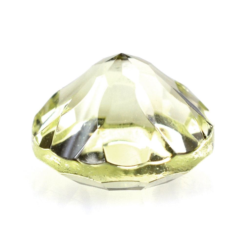 LEMON QUARTZ CONCAVE SPLENDOR CUT ROUND (GREEN GOLD) 8MM 1.85 Cts.