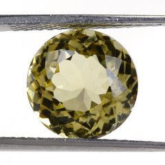LEMON QUARTZ PORTUGUESE CUT ROUND (GREEN GOLD) 12MM 8.65 Cts.