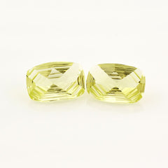 LEMON QUARTZ CONCAVE CUSHION (GREEN GOLD) 12X8MM 2.83 Cts.