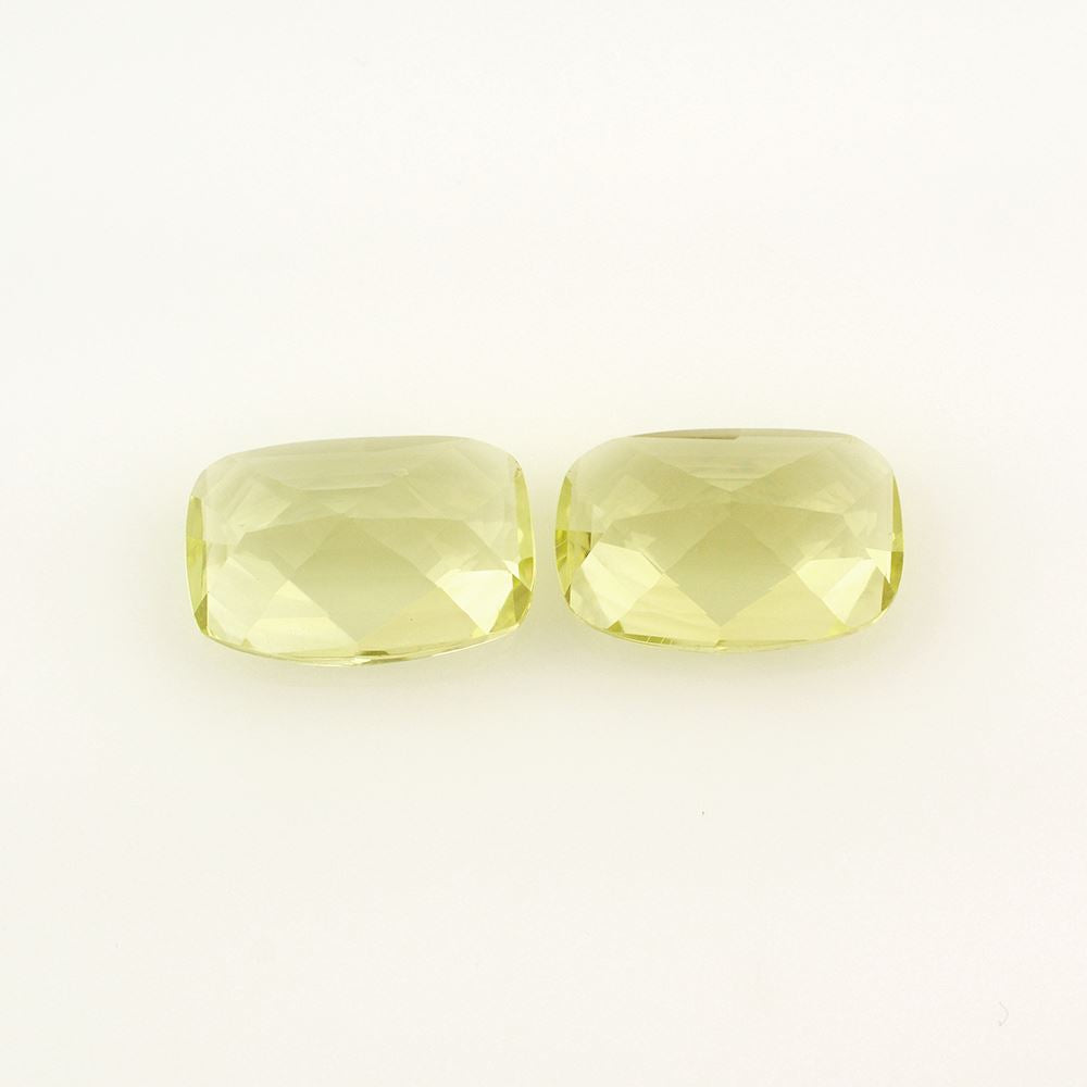 LEMON QUARTZ CONCAVE CUSHION (GREEN GOLD) 12X8MM 2.83 Cts.
