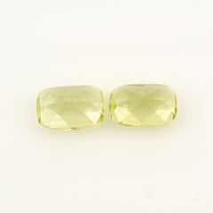 LEMON QUARTZ CONCAVE CUSHION (GREEN GOLD) 12X8MM 2.83 Cts.