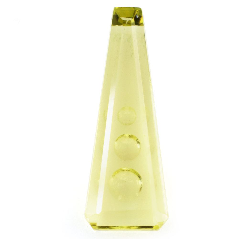 LEMON QUARTZ SUPPER BUBBLE TRAPEZOID (GREEN GOLD) 24X9MM 9.20 Cts.