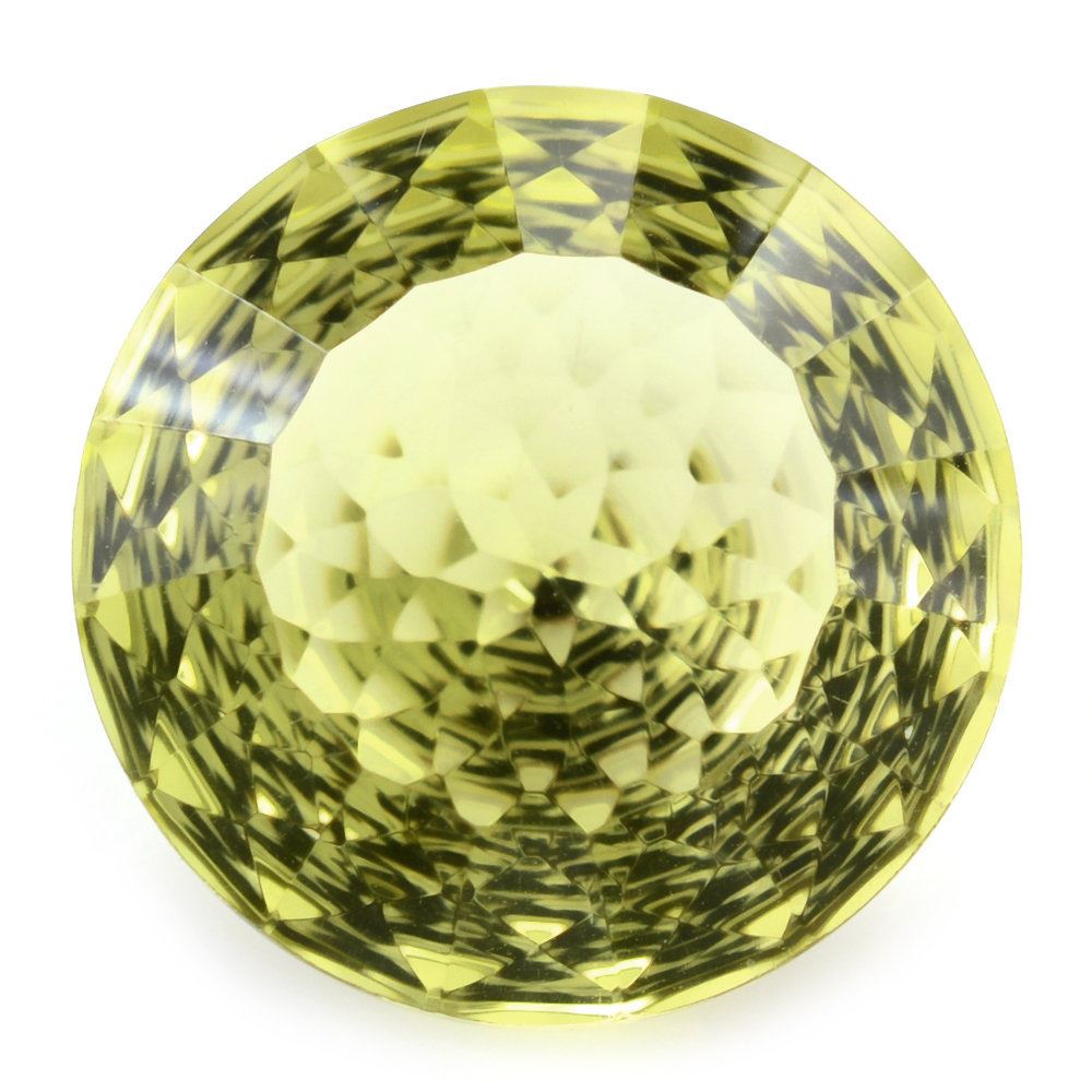 LEMON QUARTZ NIRVANA CUT ROUND (GREEN GOLD) 15MM 8.99 Cts.