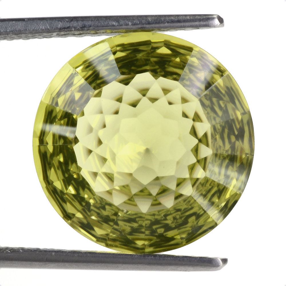 LEMON QUARTZ NIRVANA CUT ROUND (GREEN GOLD) 15MM 8.99 Cts.