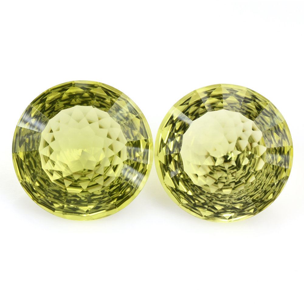 LEMON QUARTZ NIRVANA CUT ROUND (GREEN GOLD) 15MM 8.99 Cts.