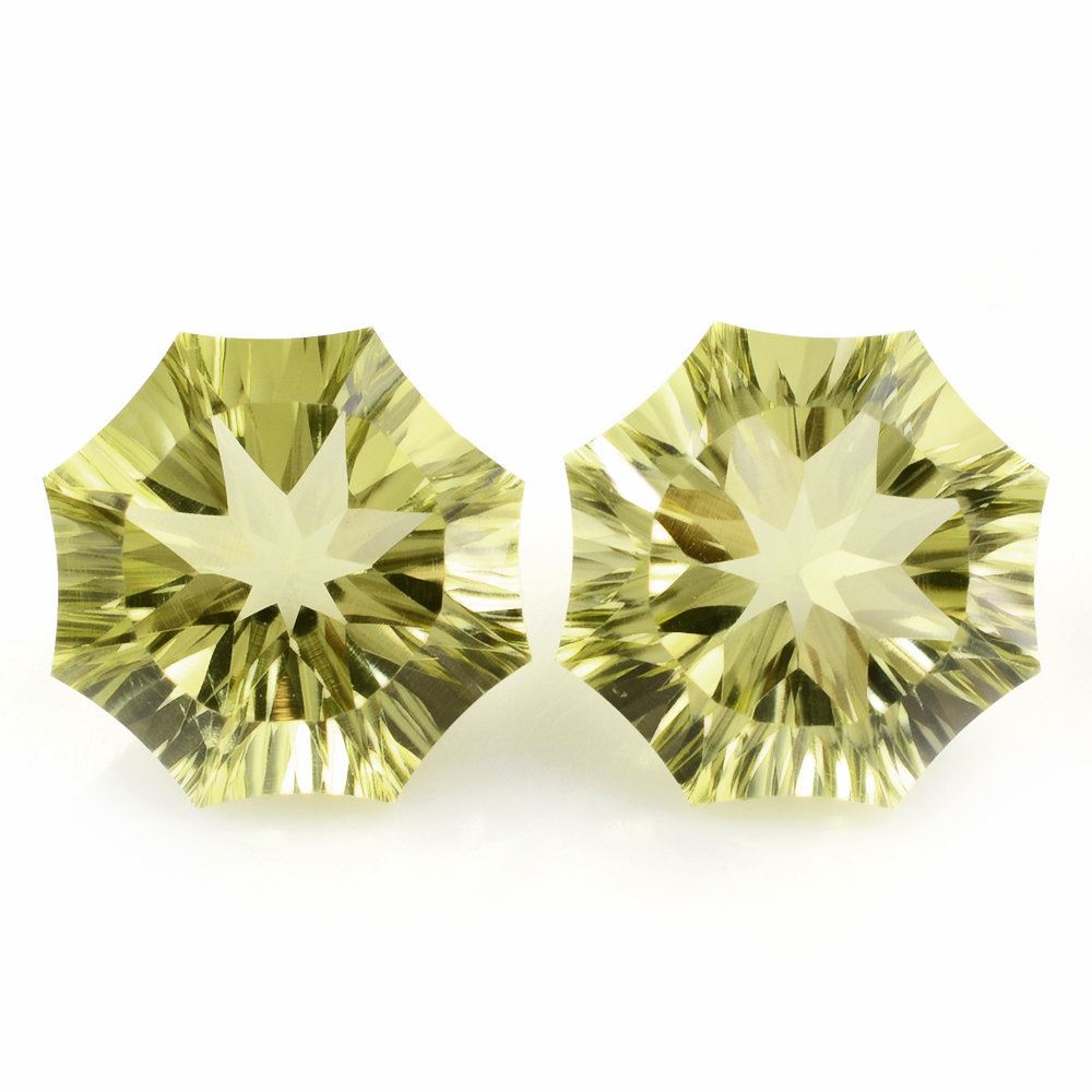 LEMON QUARTZ NINETY CUT ROUND (GREEN GOLD) 15MM 10.98 Cts.
