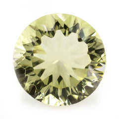 LEMON QUARTZ CONCAVE CUT ROUND (GREEN GOLD) 12MM 5.65 Cts.