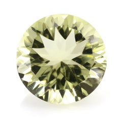 LEMON QUARTZ CONCAVE CUT ROUND (GREEN GOLD) 10MM 3.37 Cts.