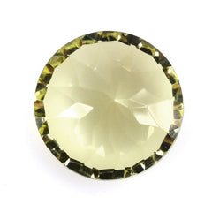 LEMON QUARTZ CONCAVE CUT ROUND (GREEN GOLD) 10MM 3.37 Cts.