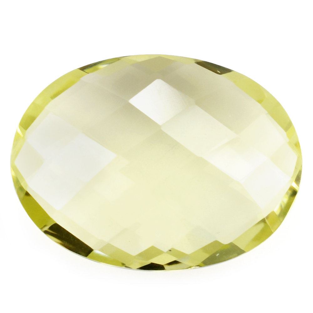 LEMON QUARTZ BRIOLETTE OVAL 20X15MM 12.38 Cts.