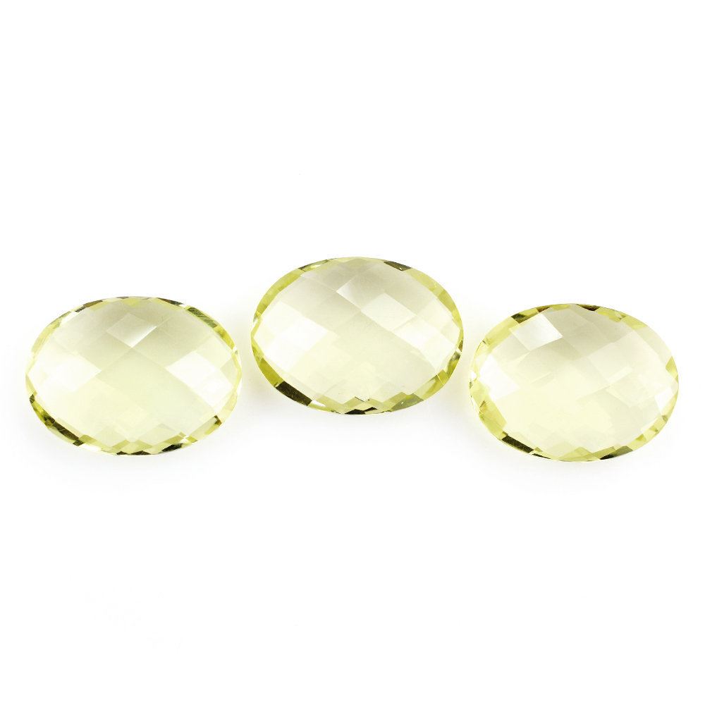 LEMON QUARTZ BRIOLETTE OVAL 20X15MM 12.38 Cts.