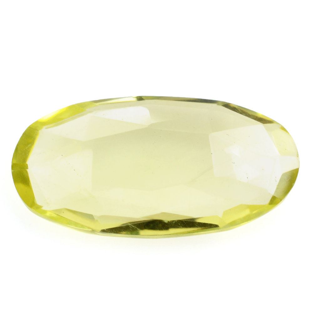 LEMON QUARTZ ROSE CUT BRIOLETTE OVAL 20X10MM 6.21 Cts.