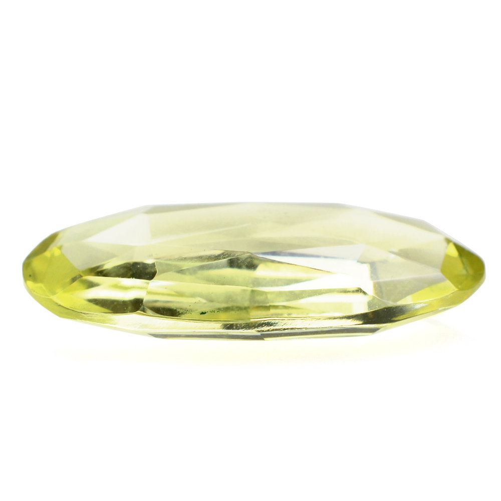 LEMON QUARTZ ROSE CUT BRIOLETTE OVAL 20X10MM 6.21 Cts.