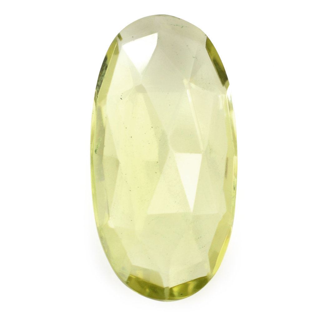 LEMON QUARTZ ROSE CUT BRIOLETTE OVAL 20X10MM 6.21 Cts.
