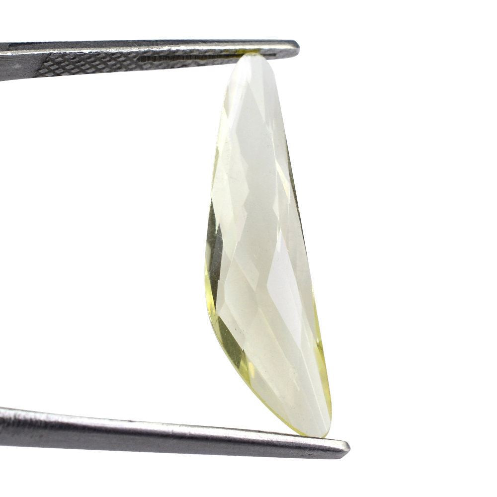 LEMON QUARTZ BRIOLETTE HALF PEAR 27X7MM 3.17 Cts.