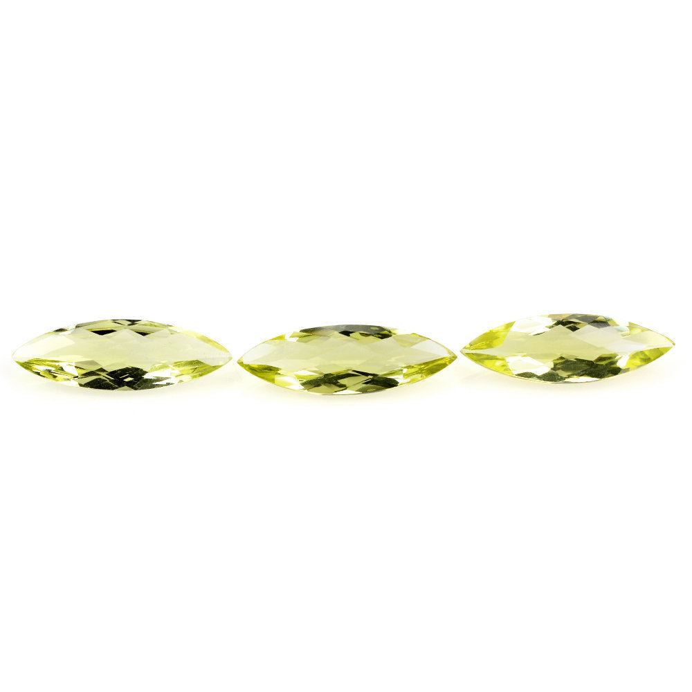 LEMON QUARTZ CHECKER CUT MARQUISE 25X8MM 5.44 Cts.
