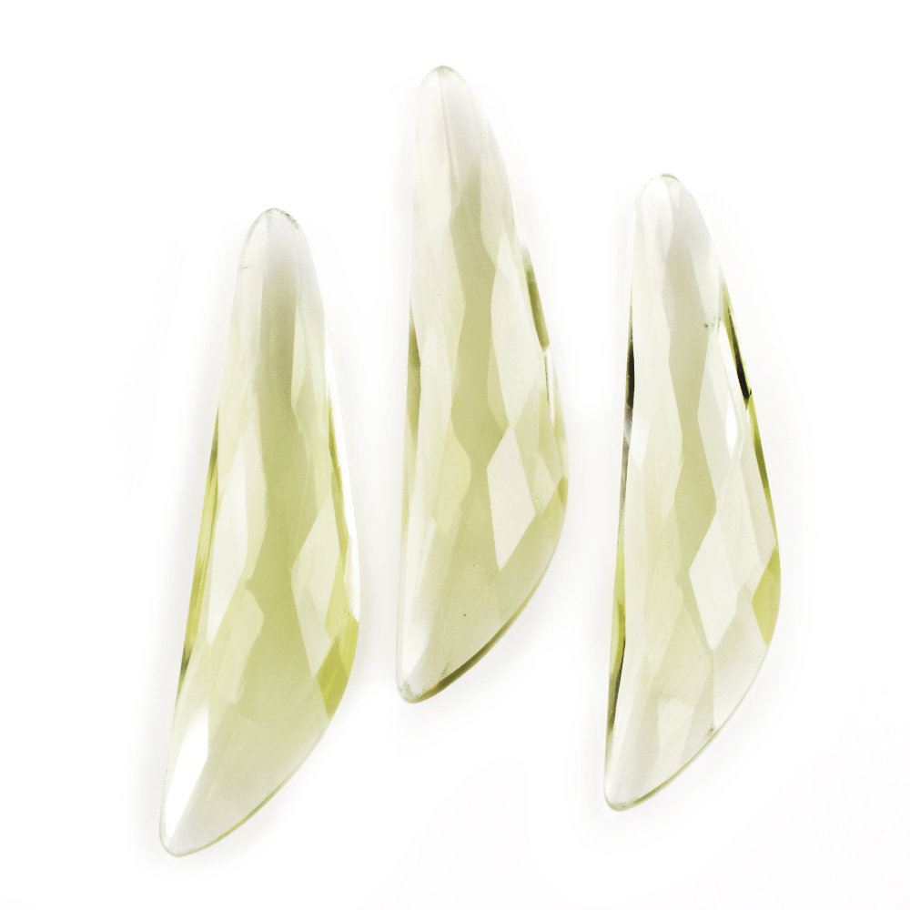 LEMON QUARTZ BRIOLETTE HALF PEAR 35X7.80MM 7.95 Cts.