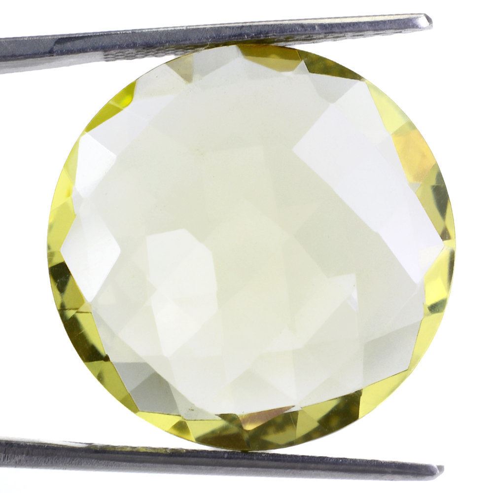 LEMON QUARTZ BRIOLETTE ROUND 22MM 21.45 Cts.