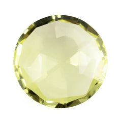 LEMON QUARTZ ROSE CUT BRIOLETTE ROUND 12MM 3.57 Cts.