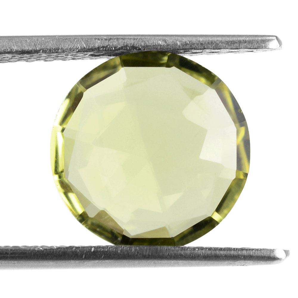 LEMON QUARTZ ROSE CUT BRIOLETTE ROUND 12MM 3.57 Cts.
