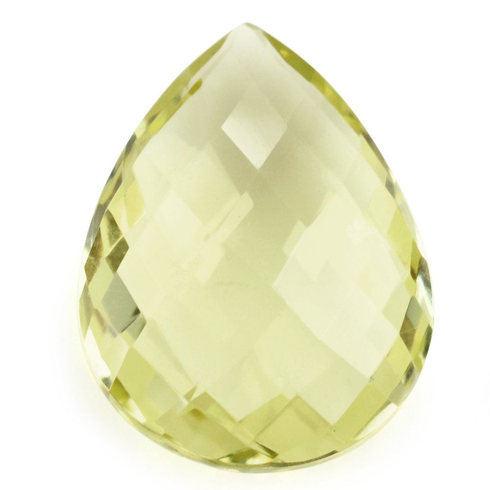 LEMON QUARTZ BRIOLETTE PEAR 20X15MM 11.28 Cts.