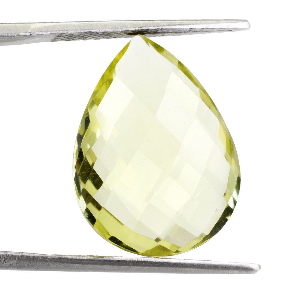 LEMON QUARTZ BRIOLETTE PEAR 20X15MM 11.28 Cts.