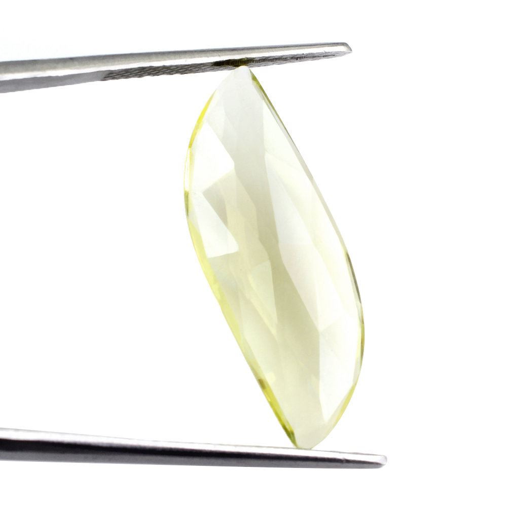 LEMON QUARTZ ROSE CUT BRIOLETTE FANCY 29X11.50MM 8.30 Cts.