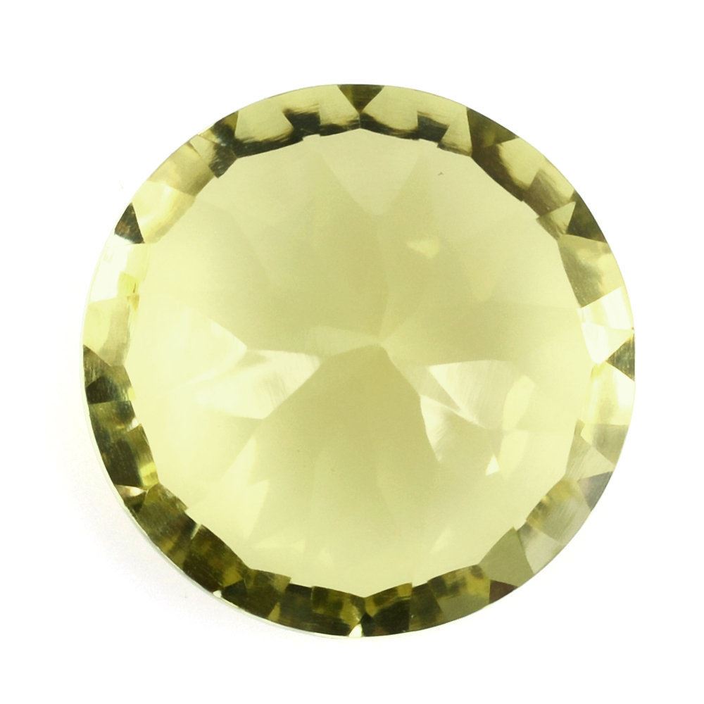 LEMON QUARTZ CONCAVE CUT ROUND 12MM 5.80 Cts.