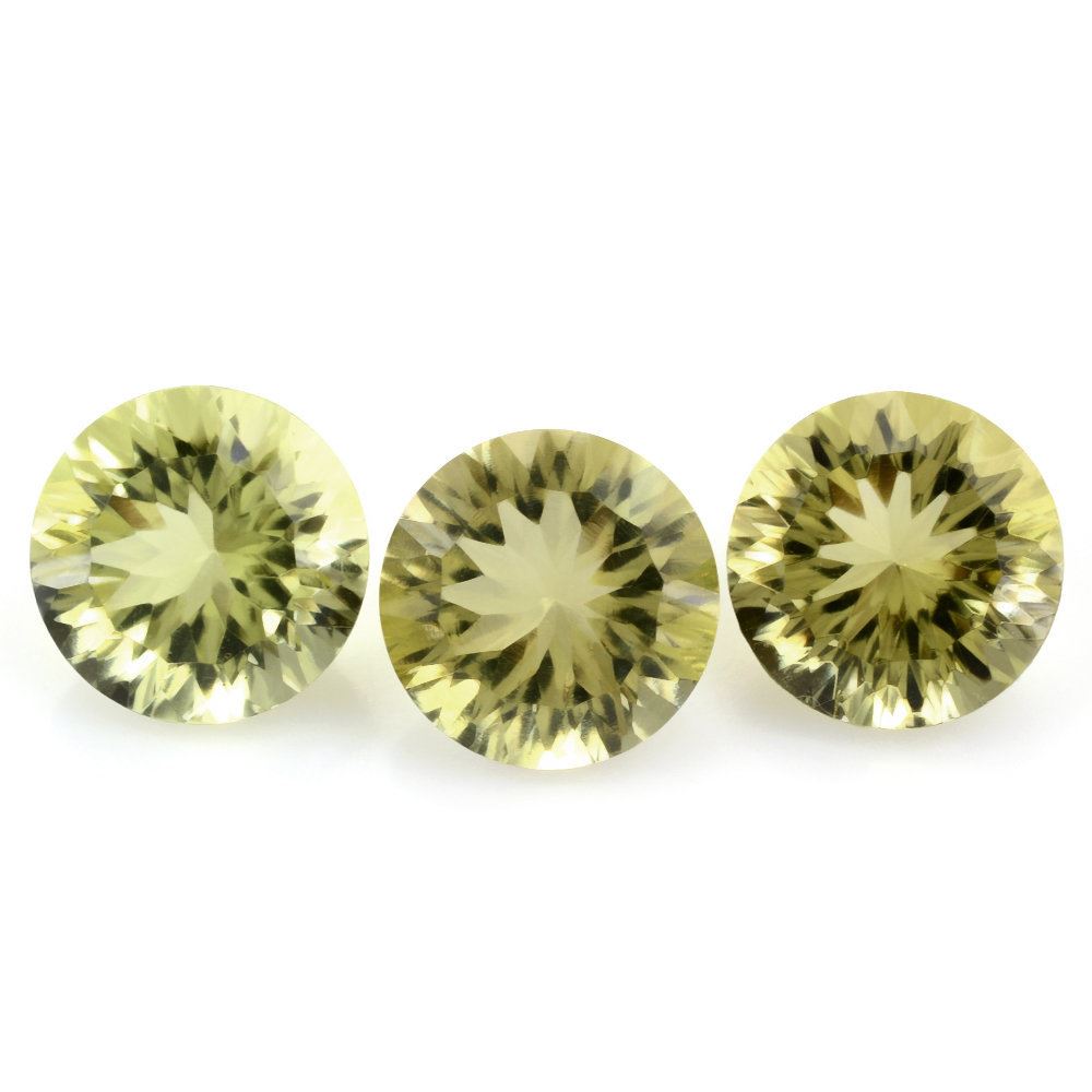LEMON QUARTZ CONCAVE CUT ROUND 12MM 5.80 Cts.
