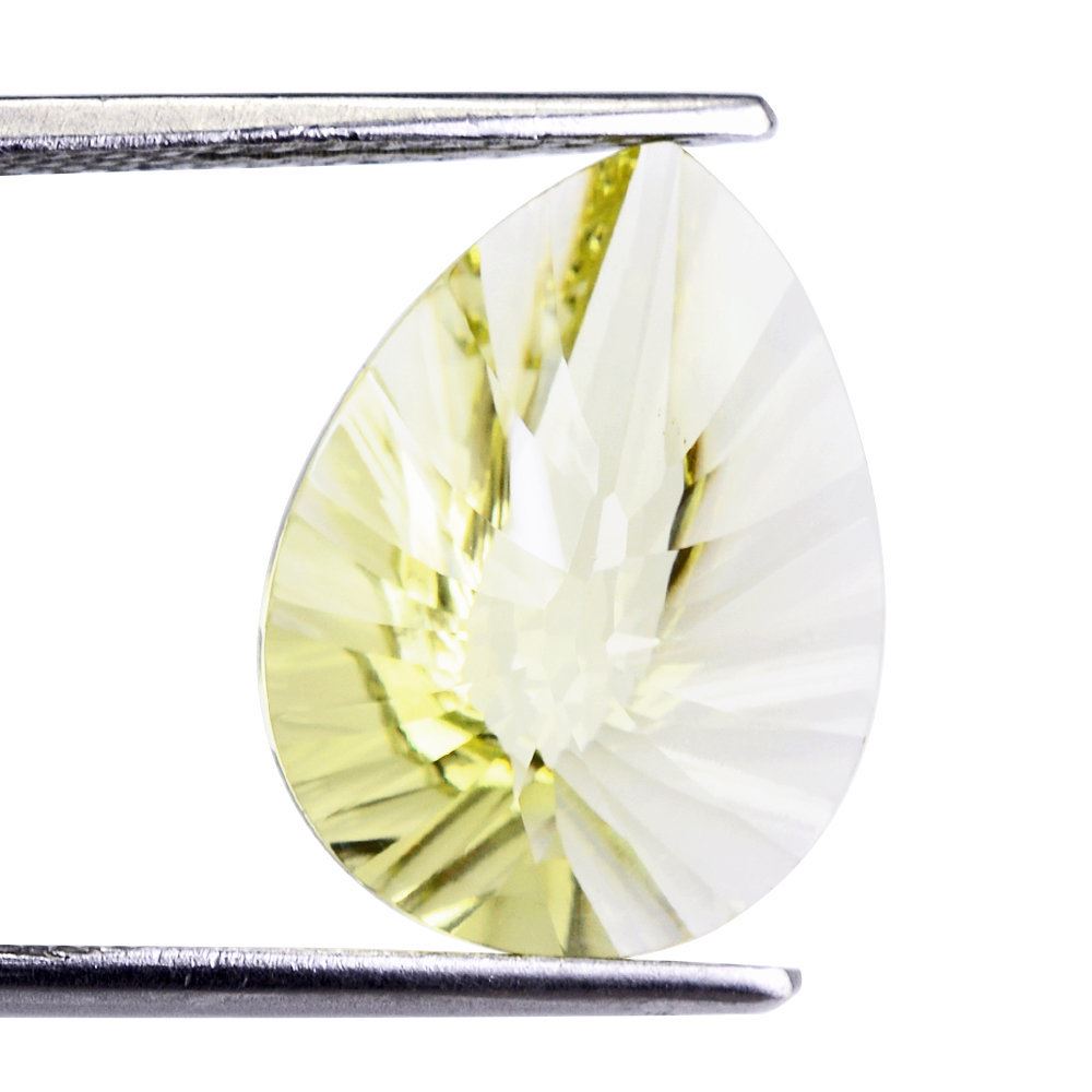 LEMON QUARTZ CONCAVE BRIOLETTE PEAR 16X12MM 6.40 Cts.