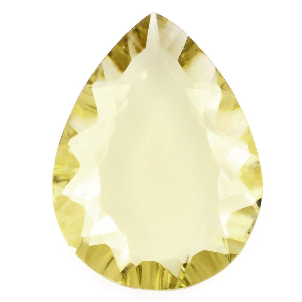 LEMON QUARTZ CONCAVE PEAR 16X12MM 4.64 Cts.