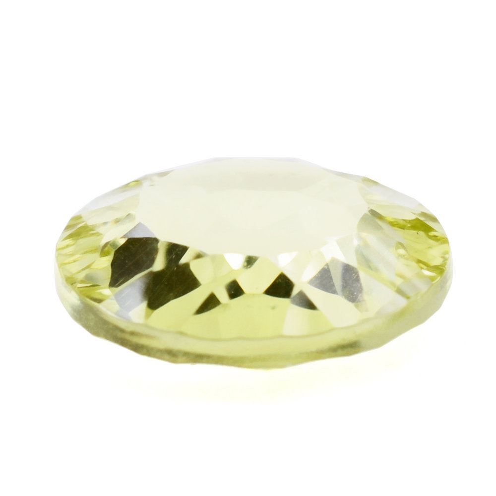 LEMON QUARTZ CONCAVE ROUND FLAT COIN 12MM 4.08 Cts.