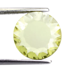 LEMON QUARTZ CONCAVE ROUND FLAT COIN 12MM 4.08 Cts.