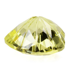LEMON QUARTZ CHECKER CUT ON TOP BACK LAZER CUT HEART 15MM 9.73 Cts.