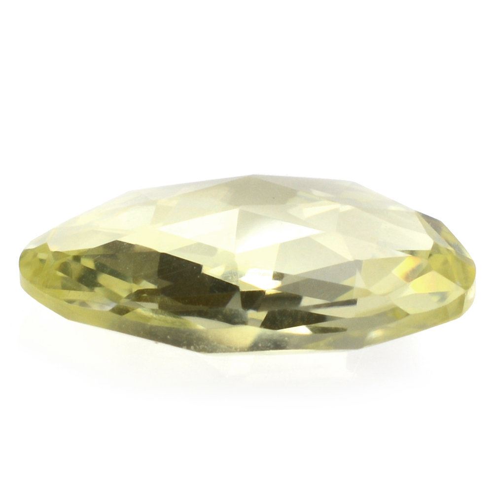 LEMON QUARTZ ROSE CUT BRIOLETTE IRREGULAR PEARISH 16X11MM 4.54 Cts.