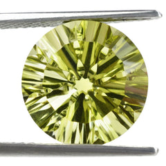 LEMON QUARTZ CONCAVE SPLENDOR CUT ROUND (DES#74) 14MM 4.75 Cts.