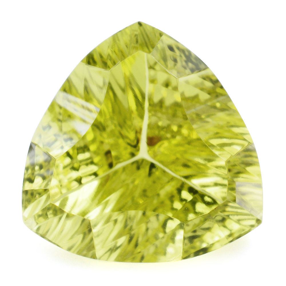LEMON QUARTZ LONG STEP CONCAVE TRILLION (DES#85) 14MM 8.29 Cts.