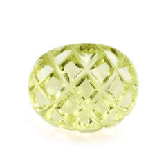 LEMON QUARTZ PINEAPPLE CARVED CAB (DES#9) 10X8MM 2.75 Cts.