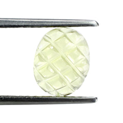 LEMON QUARTZ PINEAPPLE CARVED CAB (DES#9) 10X8MM 2.75 Cts.