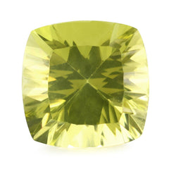 LEMON QUARTZ CONCAVE CUT CUSHION (DES#72) 12MM 7.25 Cts.