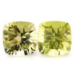 LEMON QUARTZ CONCAVE CUT CUSHION (DES#72) 12MM 7.25 Cts.