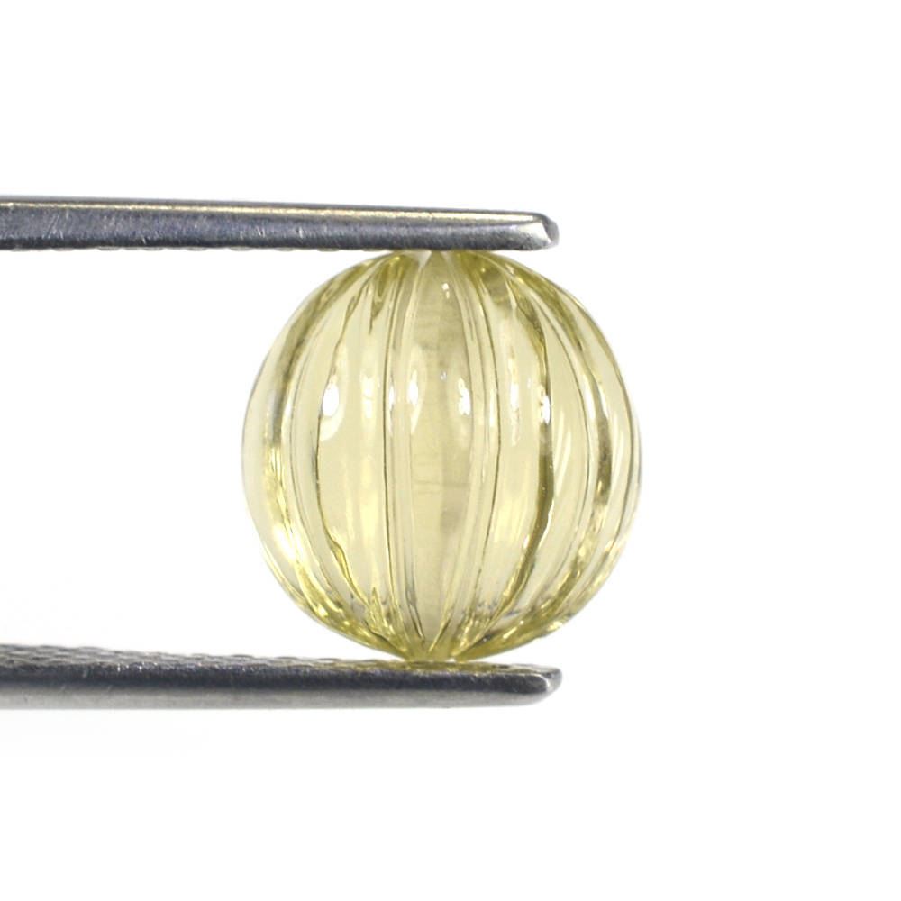 LEMON QUARTZ MELON CARVED BALLS 10MM (DES#70) 6.79 Cts.