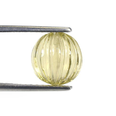LEMON QUARTZ MELON CARVED BALLS 10MM (DES#70) 6.79 Cts.