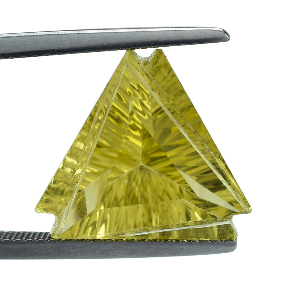 LEMON QUARTZ CONCAVE FANCY TRILLION 14MM 8.05 Cts.