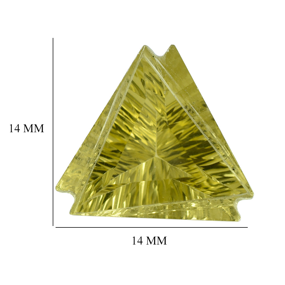 LEMON QUARTZ CONCAVE FANCY TRILLION 14MM 8.05 Cts.