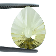 LEMON QUARTZ CONCAVE BRIOLETTE PEAR (DES#14) 20X15MM 10.80 Cts.