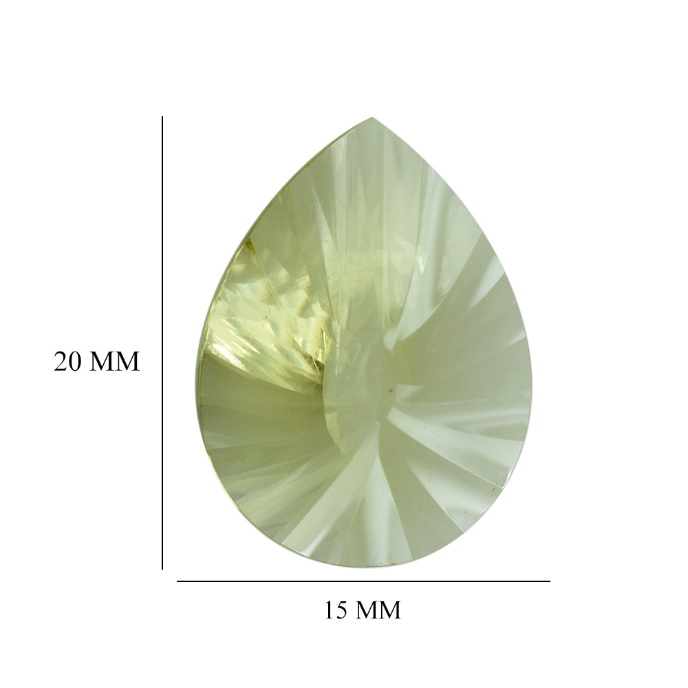 LEMON QUARTZ CONCAVE BRIOLETTE PEAR (DES#14) 20X15MM 10.80 Cts.