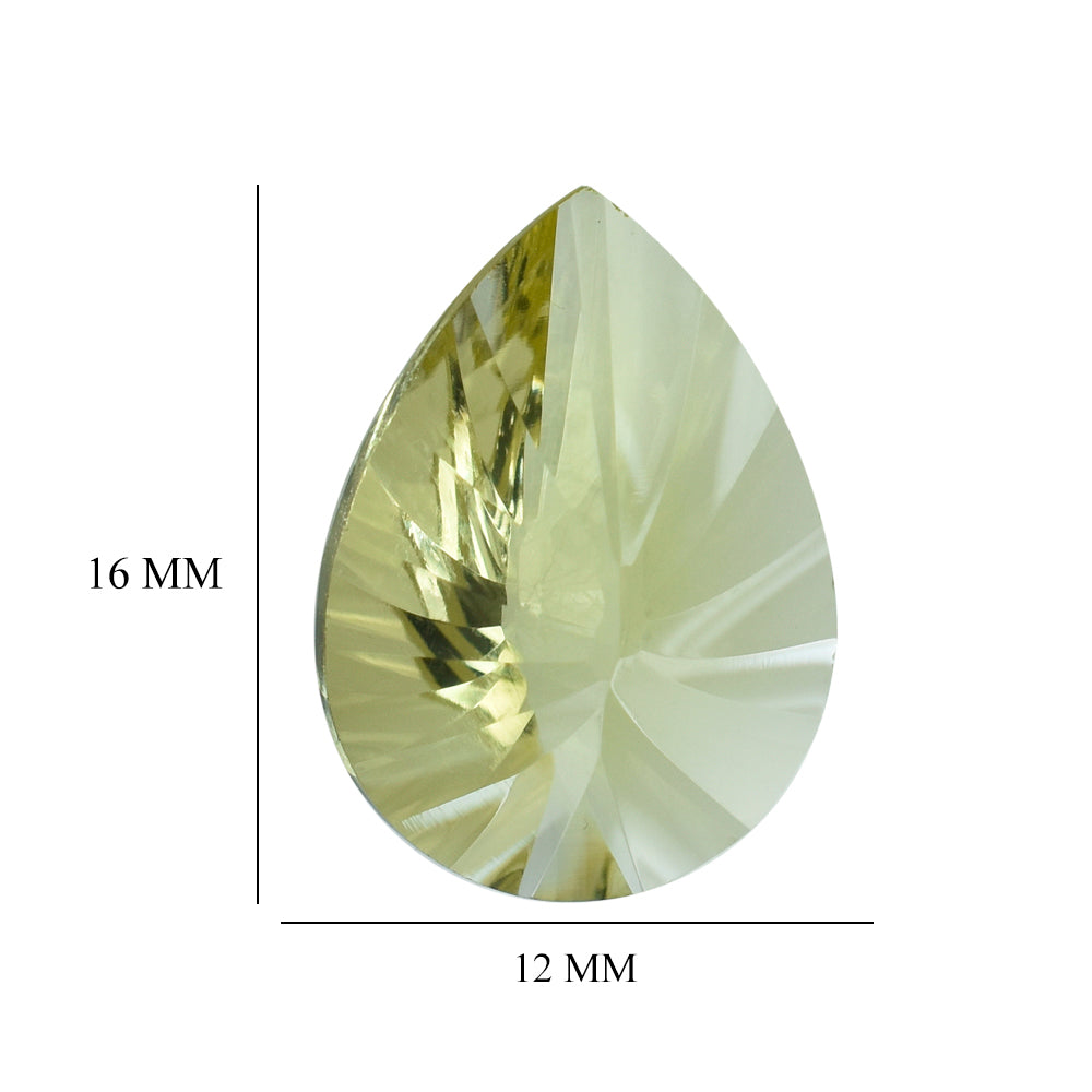 LEMON QUARTZ CONCAVE BRIOLETTE PEAR (DES#14) 16X12MM 5.45 Cts.